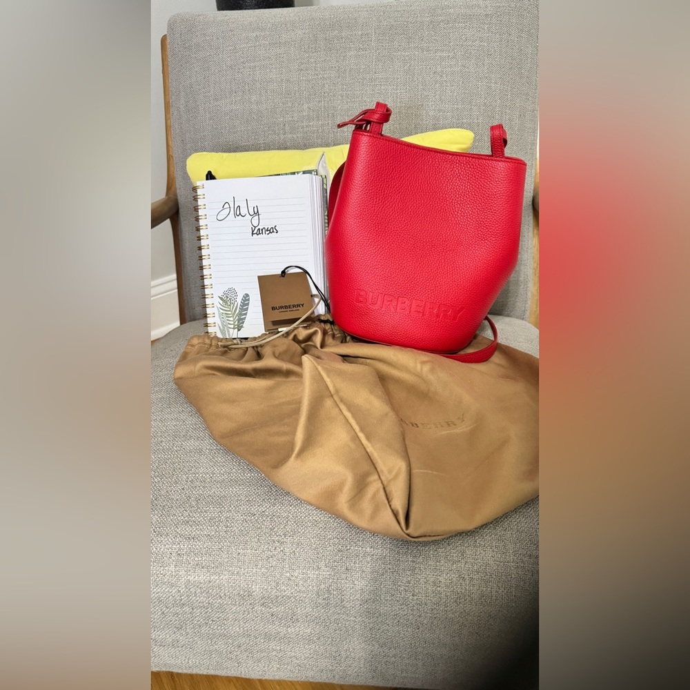 Burberry Lorne Small Red Pebble leather
